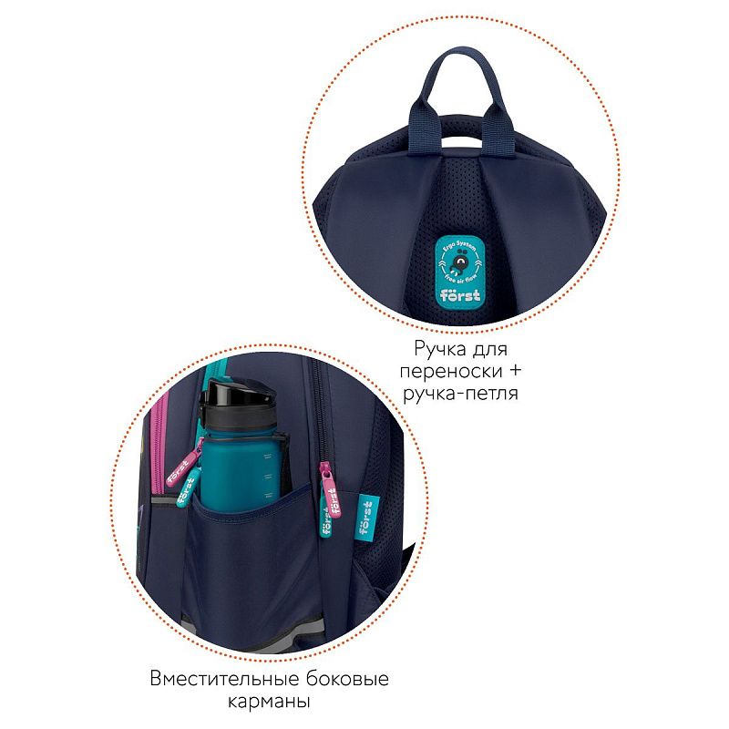 Рюкзак Först F-Cute "Super star" 37*29*17см, 3 отделения, 2 кармана, анатомическая спинка 