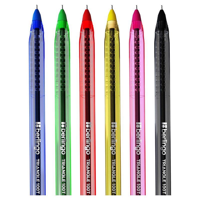 Набор шариковых ручек Berlingo "Triangle 100T" 6шт., 06цв., 0,7мм, корпус ассорти 