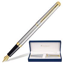 Ручка подарочная перьевая WATERMAN "Hemisphere Stainless Steel GT", серебристый корпус, позолоченные детали, синяя, S0920310 Ручка подарочная перьевая WATERMAN "Hemisphere Stainless Steel GT", серебристый корпус, позолоченные детали, синяя, S0920310