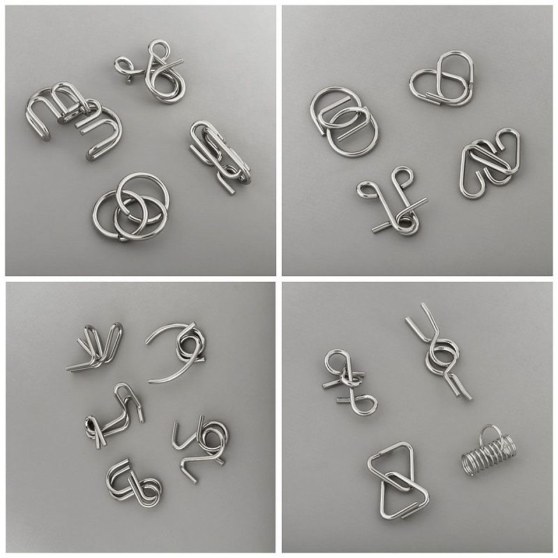 Набор металлических головоломок ТРИ СОВЫ, 18шт., картонная коробка 