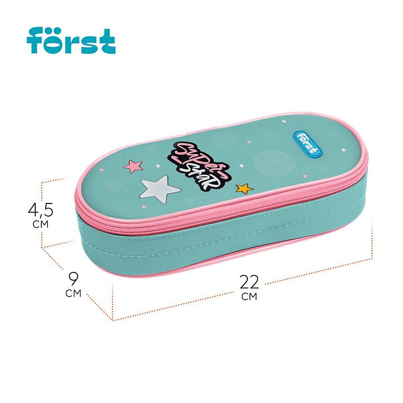 Пенал корпусный 1 отделение, 220*90*45 Först "Super star", полиэстер 