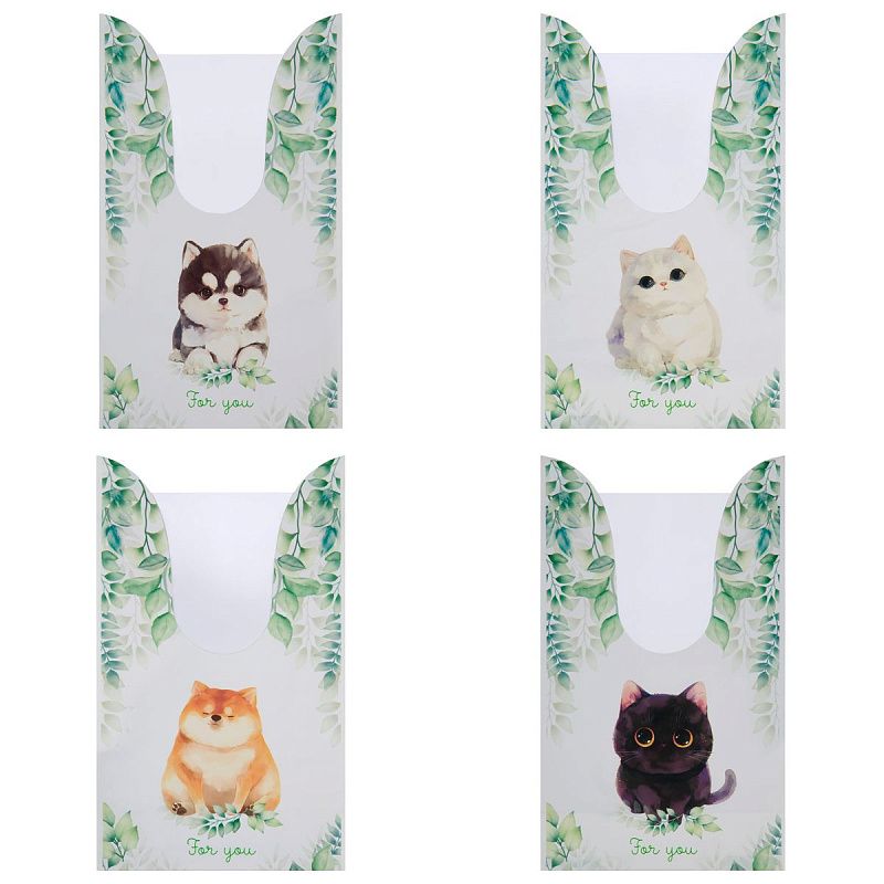 Набор подарочных пакетов 13.5*22 см, MESHU "Cute pets", 36шт.