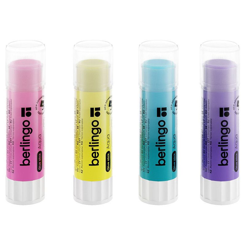 Клей-карандаш Berlingo "Aqua", 15г, цветной, ПВП