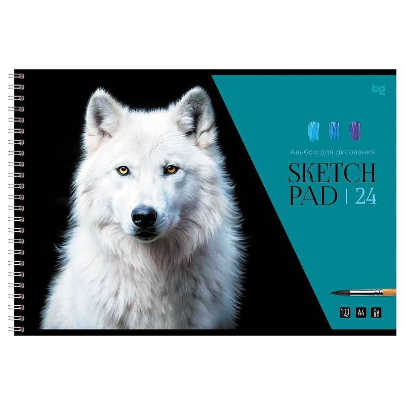 Альбом для рисования 24л., А4, на гребне BG "Белый в природе"