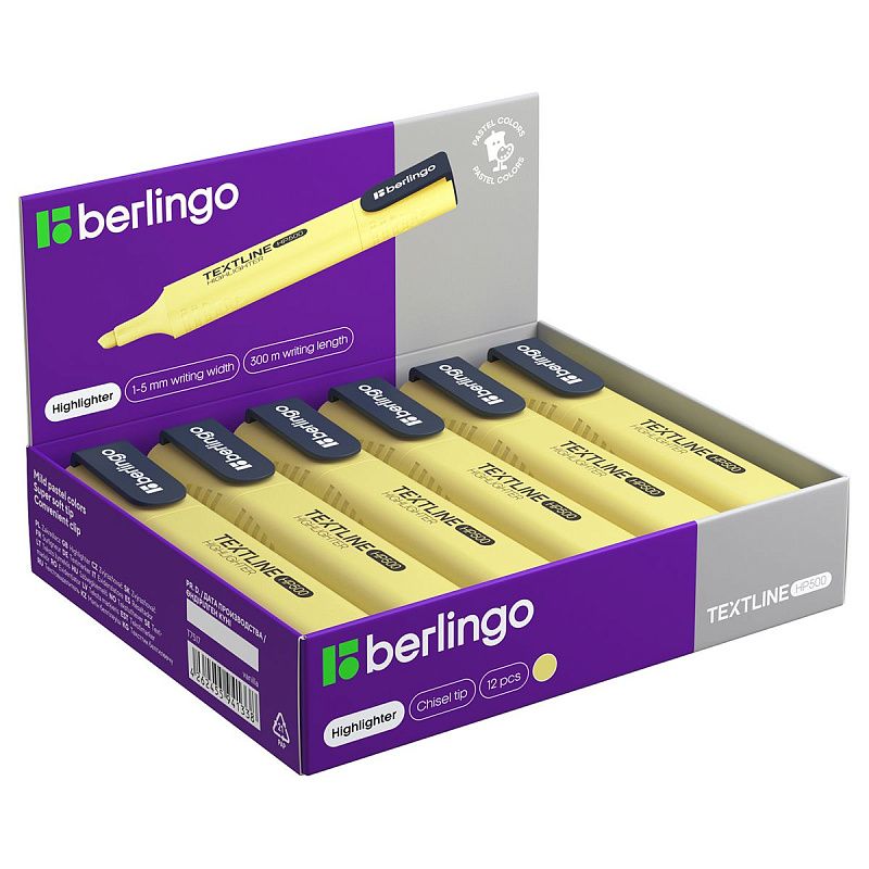 Текстовыделитель Berlingo "Textline HP500" ванильный, 1-5мм 