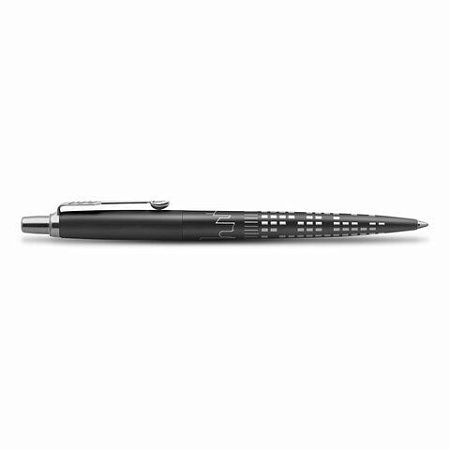 Ручка шариковая PARKER "Jotter New York Black CT", корпус черный лак, детали из нержавеющей стали, синяя, 2187554 