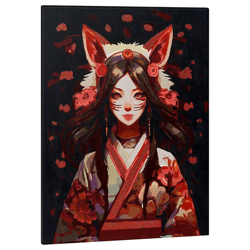 Картина по номерам на холсте с глиттером ТРИ СОВЫ "Аниме", 30*40, с акриловыми красками и кистями