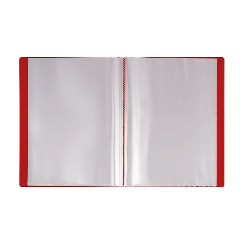 Папка с 40 вкладышами СТАММ А4, 21мм, 500мкм, пластик, красная 