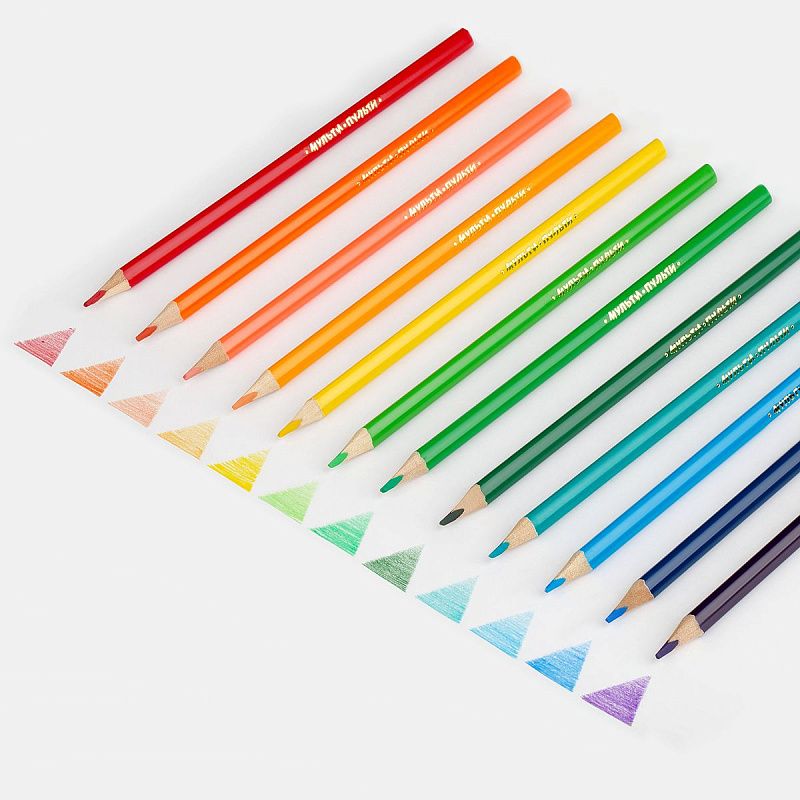 Карандаши цветные Мульти-Пульти "Друзья енота", 24цв., трехгранные, заточен., тубус