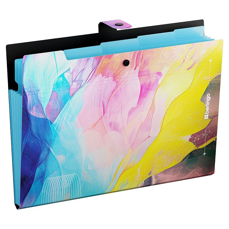 Папка 5 отделений Berlingo "Collision XS", А4, 600мкм, на кнопке, с рисунком 