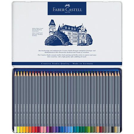 Карандаши акварельные художественные Faber-Castell "Goldfaber Aqua", 36цв., метал. коробка