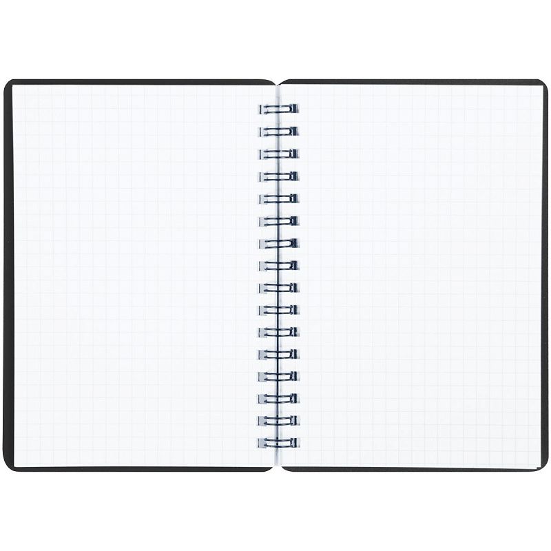 Записная книжка А6 60л. на гребне BG "Base", черная пластиковая обложка, тиснение фольгой