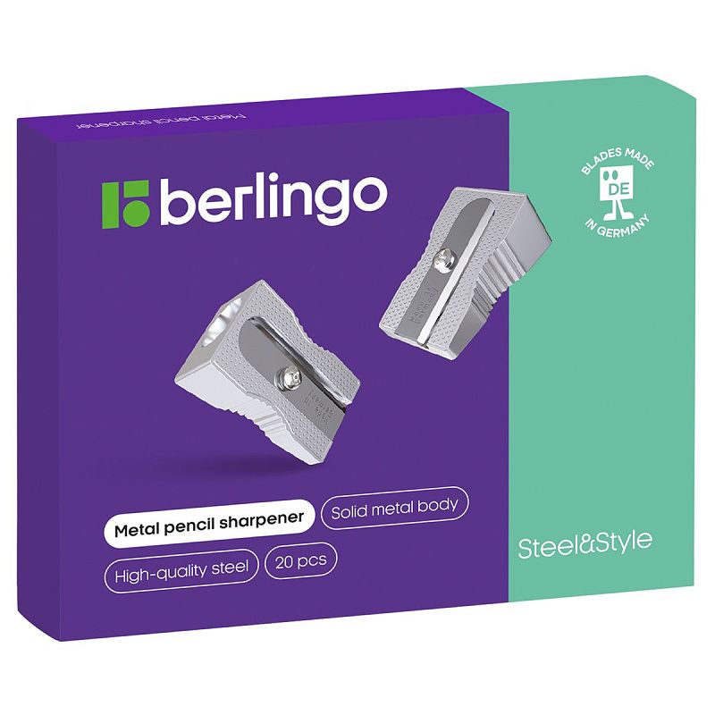 Точилка металлическая Berlingo "Steel&Style" 1 отверстие 