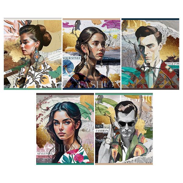 Тетрадь 48л., А5, клетка Greenwich Line "Fashion", матовая ламинация, тиснение фольгой, выб. лак, 70г/м2