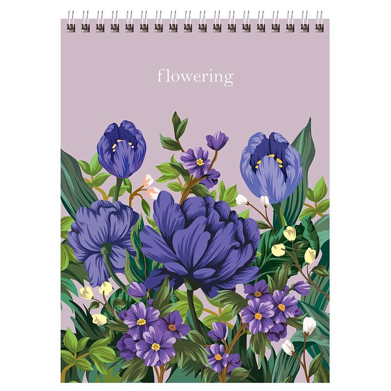 Блокнот А5 60л. на гребне BG "Цветочное танго"