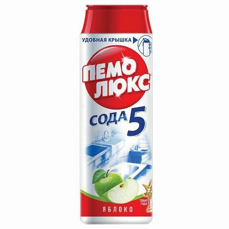 Чистящее средство 480 г, ПЕМОЛЮКС Сода-5, "Яблоко", порошок, 2414453 