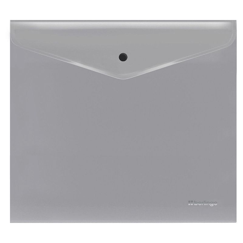 Папка-конверт на кнопке Berlingo "Metallic", А5+, 200 мкм, серый металлик