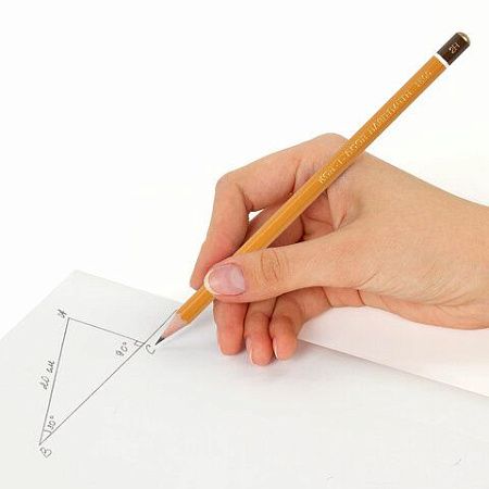 Карандаш чернографитный KOH-I-NOOR 1500, 1 шт., 2H, корпус желтый, заточенный, 150002H01170RU 