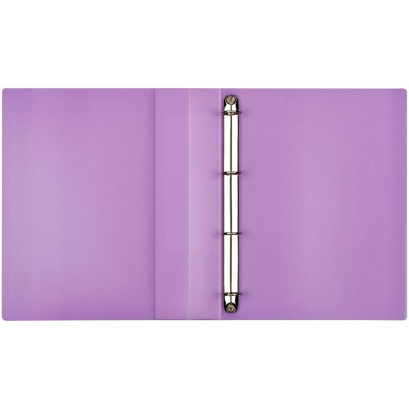 Папка на 4 кольцах СТАММ "Кристалл" А4, 25мм, 700мкм, пластик, фиолетовая 