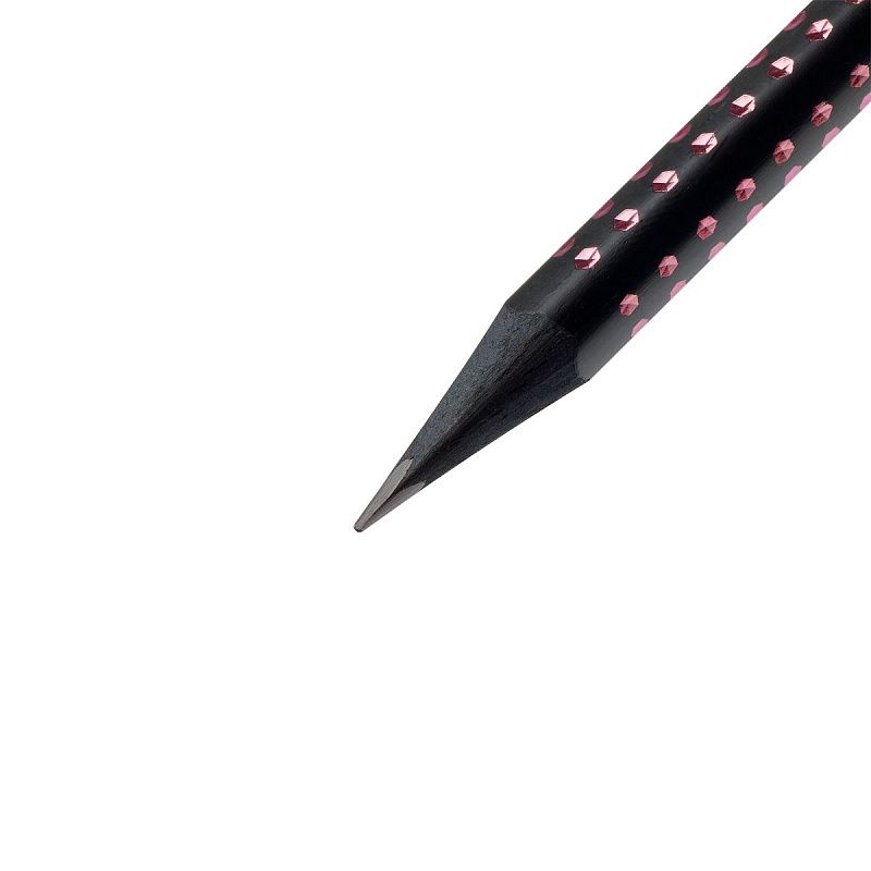 Карандаш ч/г Faber-Castell "Sparkle Black" B, трехгранный, заточен., черный/розовый 
