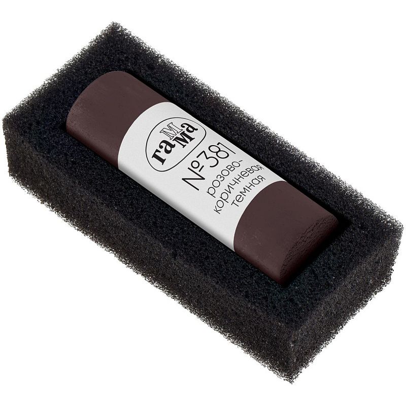 Пастель художественная Гамма, розово-коричневая темная № 381, штучная, картон.упак.