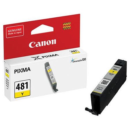 Картридж струйный CANON (CLI-481Y) для PIXMA TS704/TS6140, желтый, ресурс 257 страниц, оригинальный, 2100C001 