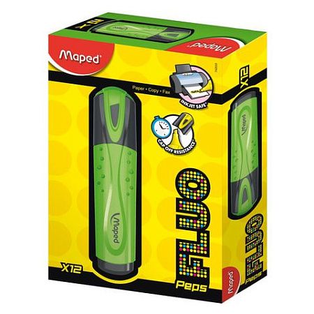 Текстовыделитель MAPED (Франция) "Fluo Pep's Classic", ЗЕЛЕНЫЙ, линия 1-5 мм, 742533 