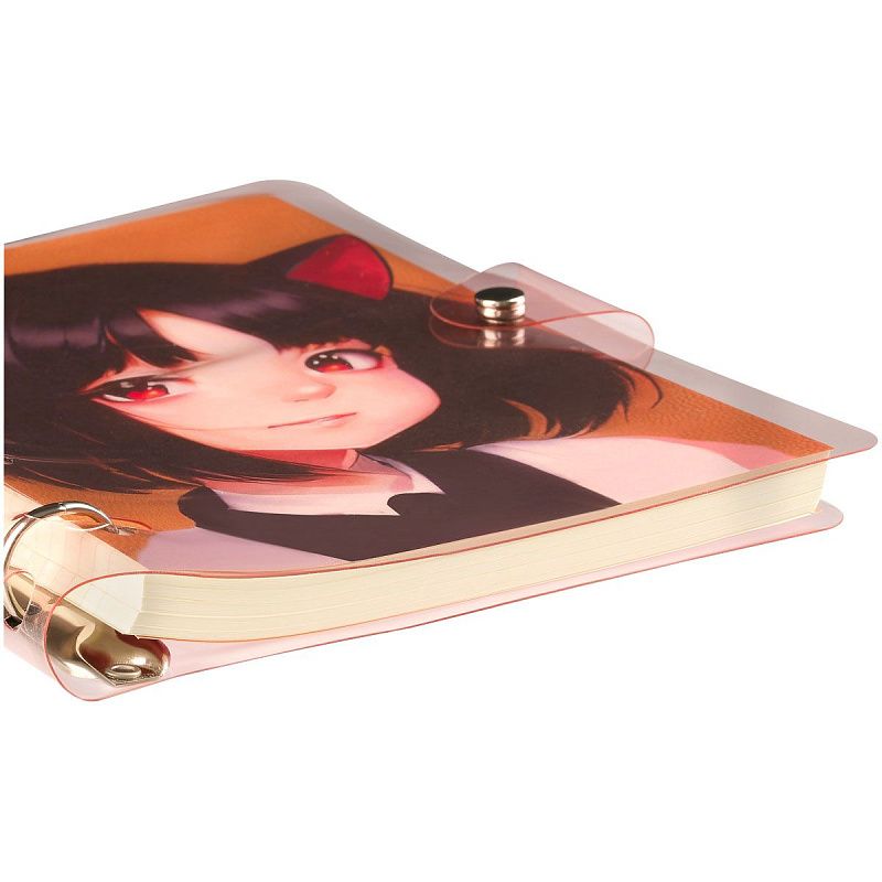 Тетрадь на кольцах 120л., А5, клетка MESHU "Neko", с пластиковой обложкой