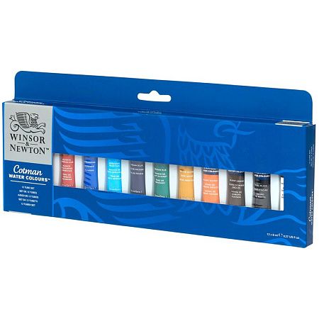 Акварель художественная Winsor&Newton "Cotman" для начинающих, 12цв., 8мл, туба, картонная коробка