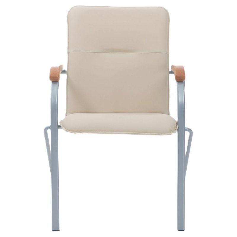 Стул Фабрикант "Самба", DO, №122, Бук (1007), AL, каркас алюм., обивка кожзам кремовый BOX4