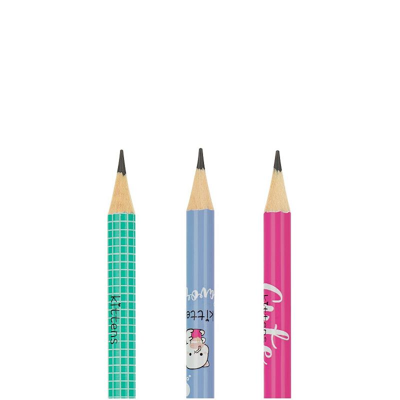 Карандаш ч/г MESHU "Kittens", HB, заточен., с печатью, с ластиком, ассорти, туба 