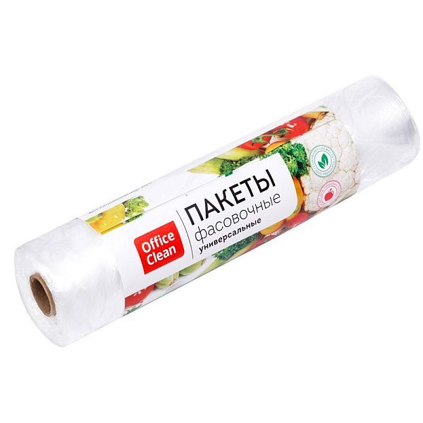 Пакеты фасовочные OfficeClean, ПНД, 30*40см, 8мкм, рулон на втулке, 500шт.