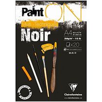 Скетчбук - альбом для смешанных техник 20л., А4 Clairefontaine "Paint ON Noir", на склейке, черный, 250г/м2 Скетчбук - альбом для смешанных техник 20л., А4 Clairefontaine "Paint ON Noir", на склейке, черный, 250г/м2