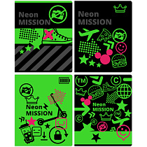 Тетрадь 48л., А5, линия BG "Neon Mission", неоновый пантон