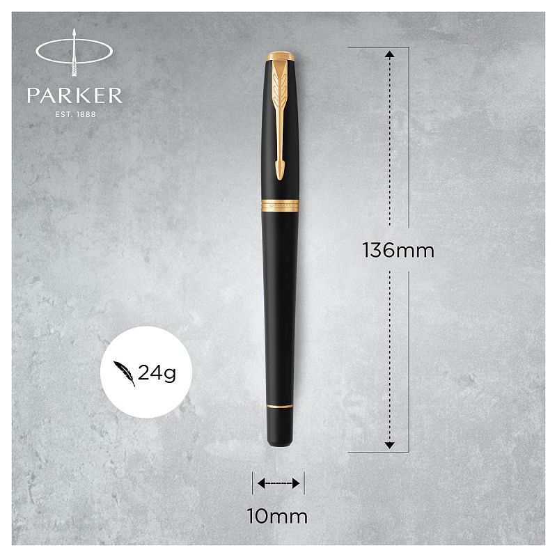 Ручка перьевая Parker "Urban Muted Black GT" 0,8мм, подарочная упаковка 