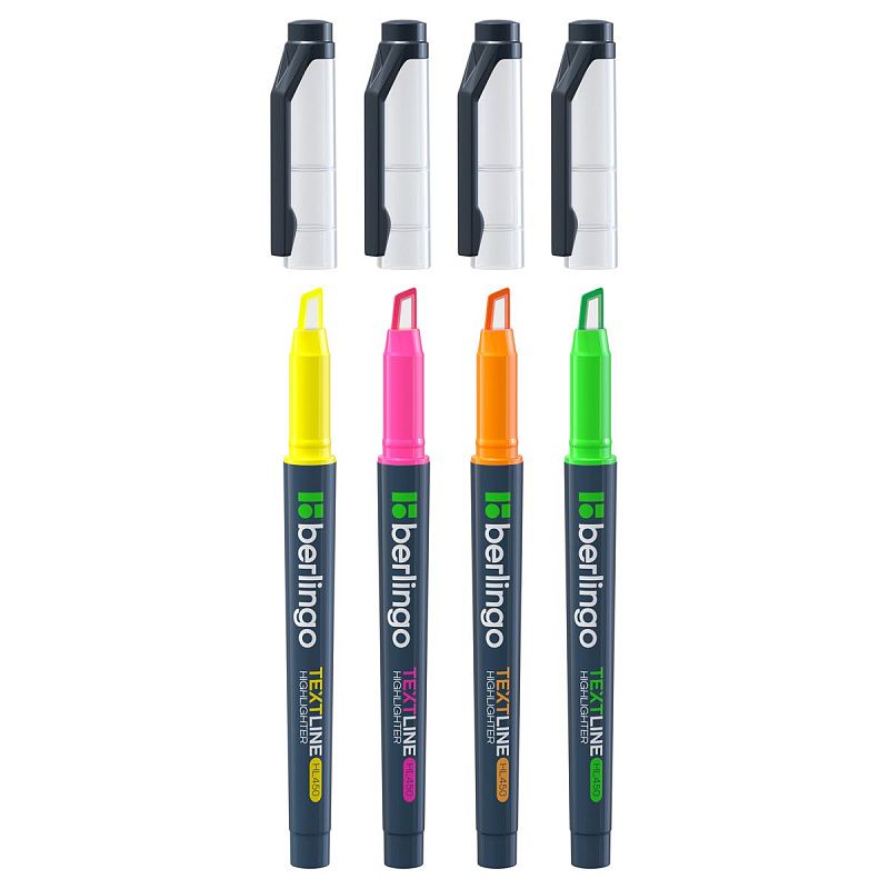 Набор текстовыделителей Berlingo "Textline HL450" 04цв., 0,5-4мм, европодвес 