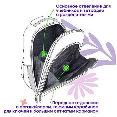 Ранец Berlingo Expert Plus "Black and green" 38*29*15см, 2 отделения, 2 кармана, анатомическая спинка 