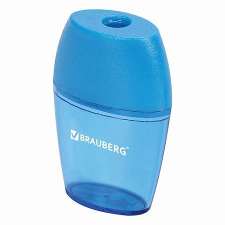 Точилка BRAUBERG "Diamond", с контейнером, овальная, в дисплее, ассорти, 222491 