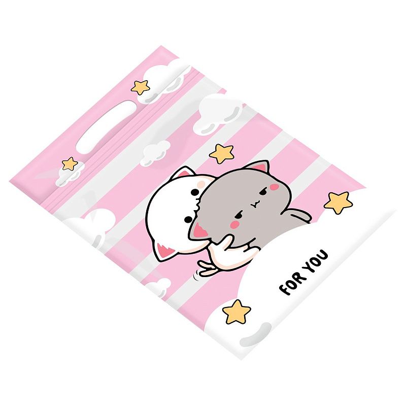 Набор подарочных пакетов 15*22 см, зип-лок, MESHU "Cloud cat", 35шт.