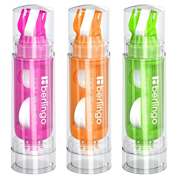 Корректирующая лента Berlingo "Color Shift" + 2 сменных картриджа в комплекте, 5мм*6м, блистер с европодвесом