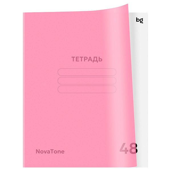 Тетрадь 48л. А5, клетка BG "NovaTone. Бутон вишни", пластиковая обложка