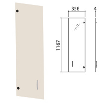 Дверь СТЕКЛО тонированное, средняя, "Приоритет", 356х4х1167 мм, БЕЗ ФУРНИТУРЫ, К-941