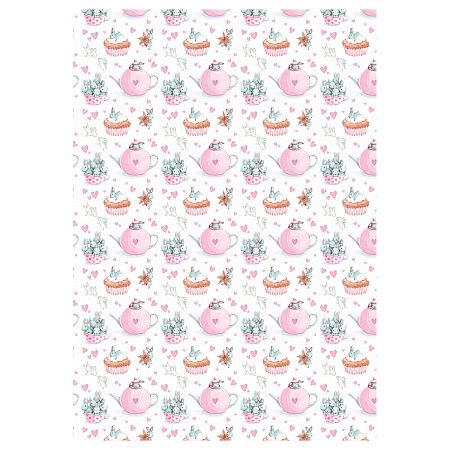 Упаковочная бумага глянц. 70*100см, MESHU "Tenderness", 80 г/м2, ассорти, 5 дизайнов