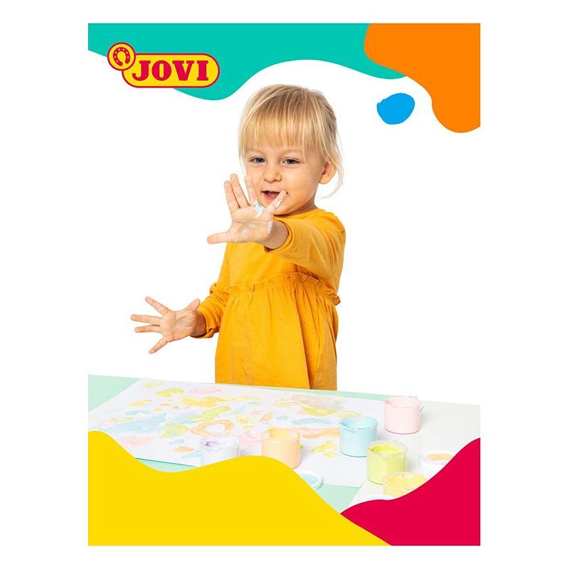Краски пальчиковые JOVI, 06 пастельных цветов по 35мл, картон, европодвес
