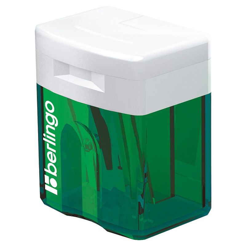Точилка пластиковая Berlingo "Perfect" 1 отверстие, контейнер, ассорти 