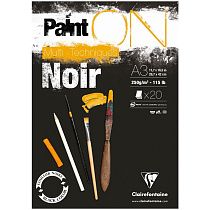 Скетчбук - альбом для смешанных техник 20л., А3 Clairefontaine "Paint ON Noir", на склейке, черный, 250г/м2 Скетчбук - альбом для смешанных техник 20л., А3 Clairefontaine "Paint ON Noir", на склейке, черный, 250г/м2