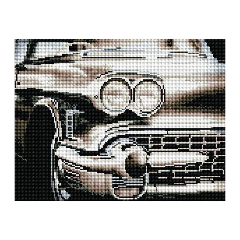 Алмазная мозаика ТРИ СОВЫ "Винтажный автомобиль", 30*40см, холст на деревянном подрамнике, картонная коробка с пластиковой ручкой