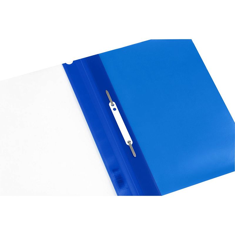 Папка-скоросшиватель пластик. СТАММ А4, 180мкм, синяя с прозр. верхом 