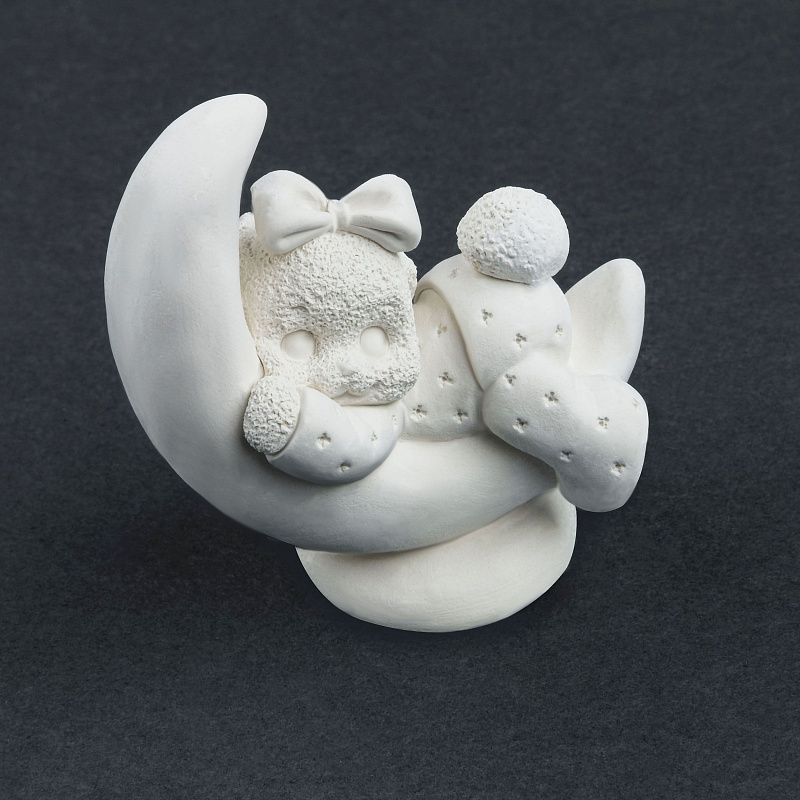 Набор для росписи из гипса ТРИ СОВЫ "Зайка на месяце", высота фигурки 8см, с красками и кистью, картонная коробка