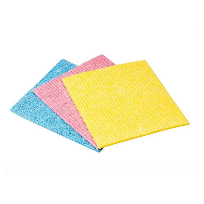 Салфетки для уборки AZUR, набор 3шт., губчатые, 15*15см